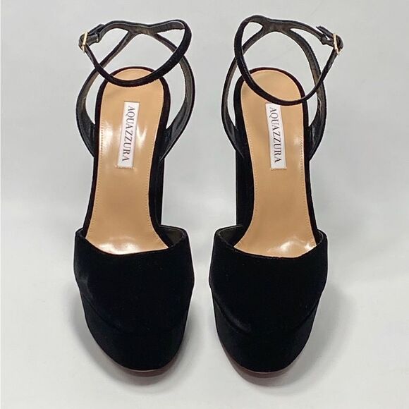 Aquazzura So High Velvet Platform Pumps size 39.5 - Picture 4 of 12